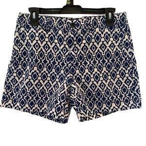Banana Republic women's size 6 Blue white geometric pattern cotton shorts
